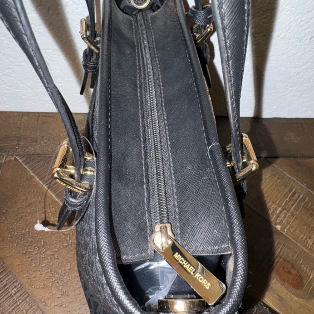 Michael Kors Gray and Black Monogram Tote - Picture 6 of 8